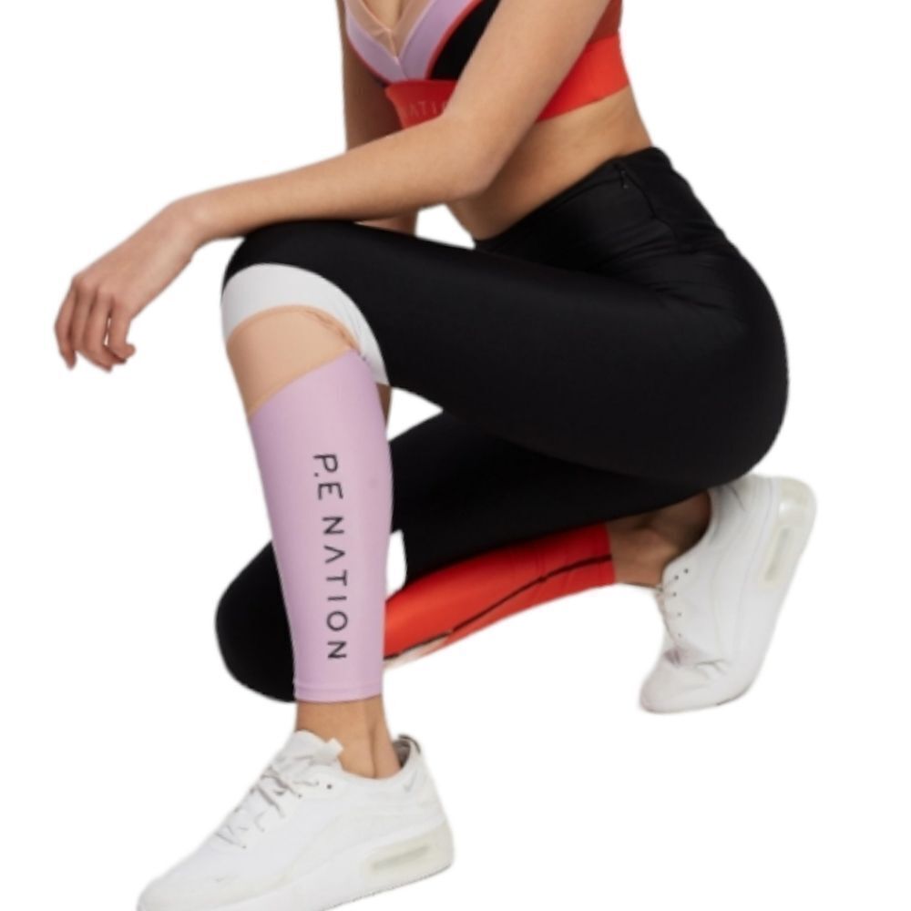 P.E Nation Fast Break Leggings Retro Urban Black Orange Mauve US S NWT